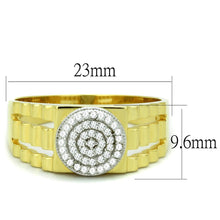 Load image into Gallery viewer, TS237 - Gold+Rhodium 925 Sterling Silver Ring with AAA Grade CZ  in Clear