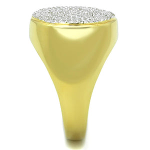 TS238 - Gold+Rhodium 925 Sterling Silver Ring with AAA Grade CZ  in Clear