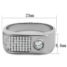 Load image into Gallery viewer, TS239 - Rhodium 925 Sterling Silver Ring with AAA Grade CZ  in Clear