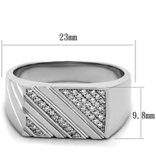 Load image into Gallery viewer, TS240 - Rhodium 925 Sterling Silver Ring with AAA Grade CZ  in Clear