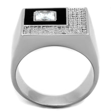 Load image into Gallery viewer, TS242 - Rhodium 925 Sterling Silver Ring with AAA Grade CZ  in Clear