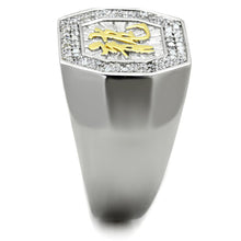 Load image into Gallery viewer, TS246 - Reverse Two-Tone 925 Sterling Silver Ring with AAA Grade CZ  in Clear