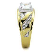 Load image into Gallery viewer, TS247 - Gold+Rhodium 925 Sterling Silver Ring with AAA Grade CZ  in Clear