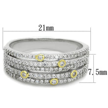 Load image into Gallery viewer, TS251 - Reverse Two-Tone 925 Sterling Silver Ring with AAA Grade CZ  in Clear