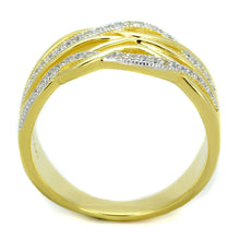 Load image into Gallery viewer, TS253 - Gold+Rhodium 925 Sterling Silver Ring with AAA Grade CZ  in Clear