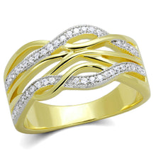 Load image into Gallery viewer, TS253 - Gold+Rhodium 925 Sterling Silver Ring with AAA Grade CZ  in Clear