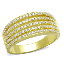 Load image into Gallery viewer, TS254 - Gold 925 Sterling Silver Ring with AAA Grade CZ  in Clear