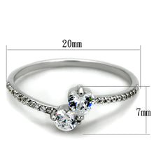 Load image into Gallery viewer, TS258 - Rhodium 925 Sterling Silver Ring with AAA Grade CZ  in Clear