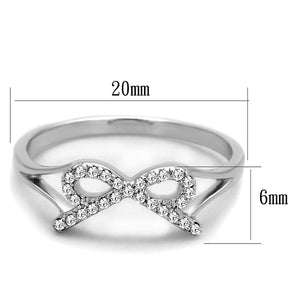 TS259 - Rhodium 925 Sterling Silver Ring with AAA Grade CZ  in Clear