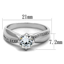 Load image into Gallery viewer, TS264 - Rhodium 925 Sterling Silver Ring with AAA Grade CZ  in Clear