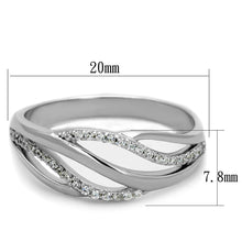 Load image into Gallery viewer, TS268 - Rhodium 925 Sterling Silver Ring with AAA Grade CZ  in Clear