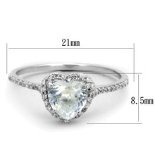 Load image into Gallery viewer, TS270 - Rhodium 925 Sterling Silver Ring with AAA Grade CZ  in Clear