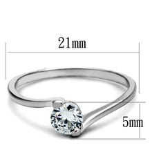 Load image into Gallery viewer, TS272 - Rhodium 925 Sterling Silver Ring with AAA Grade CZ  in Clear