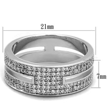 Load image into Gallery viewer, TS273 - Rhodium 925 Sterling Silver Ring with AAA Grade CZ  in Clear