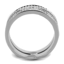 Load image into Gallery viewer, TS273 - Rhodium 925 Sterling Silver Ring with AAA Grade CZ  in Clear