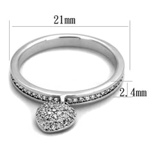 Load image into Gallery viewer, TS275 - Rhodium 925 Sterling Silver Ring with AAA Grade CZ  in Clear