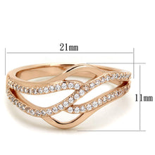 Load image into Gallery viewer, TS276 - Rose Gold 925 Sterling Silver Ring with AAA Grade CZ  in Clear