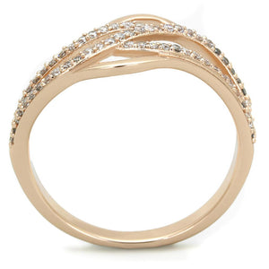 TS276 - Rose Gold 925 Sterling Silver Ring with AAA Grade CZ  in Clear