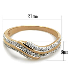 Load image into Gallery viewer, TS277 - Rose Gold + Rhodium 925 Sterling Silver Ring with AAA Grade CZ  in Clear