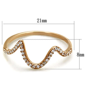 TS280 - Rose Gold 925 Sterling Silver Ring with AAA Grade CZ  in Clear