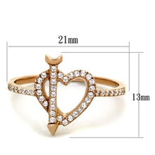 Load image into Gallery viewer, TS281 - Rose Gold 925 Sterling Silver Ring with AAA Grade CZ  in Clear