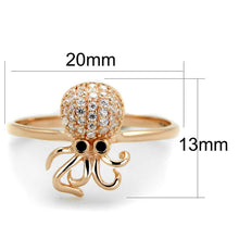 Load image into Gallery viewer, TS282 - Rose Gold 925 Sterling Silver Ring with AAA Grade CZ  in Black Diamond
