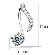 Load image into Gallery viewer, TS284 - Rhodium 925 Sterling Silver Earrings with AAA Grade CZ  in Clear