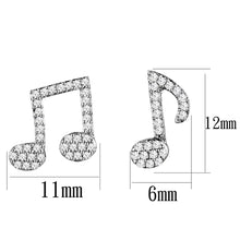 Load image into Gallery viewer, TS285 - Rhodium 925 Sterling Silver Earrings with AAA Grade CZ  in Clear