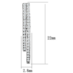 TS293 - Rhodium 925 Sterling Silver Earrings with AAA Grade CZ  in Clear