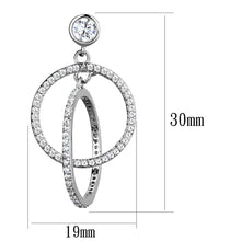 Load image into Gallery viewer, TS294 - Rhodium 925 Sterling Silver Earrings with AAA Grade CZ  in Clear