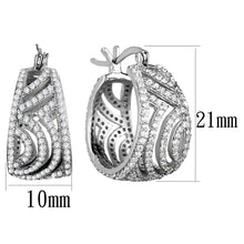 Load image into Gallery viewer, TS296 - Rhodium 925 Sterling Silver Earrings with AAA Grade CZ  in Clear