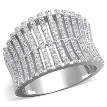 Load image into Gallery viewer, TS302 - Rhodium 925 Sterling Silver Ring with AAA Grade CZ  in Clear