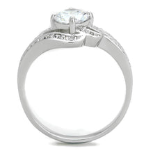 Load image into Gallery viewer, TS303 - Rhodium 925 Sterling Silver Ring with AAA Grade CZ  in Clear