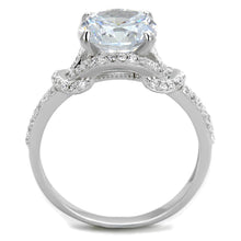 Load image into Gallery viewer, TS304 - Rhodium 925 Sterling Silver Ring with AAA Grade CZ  in Clear