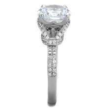 Load image into Gallery viewer, TS304 - Rhodium 925 Sterling Silver Ring with AAA Grade CZ  in Clear