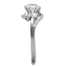 Load image into Gallery viewer, TS305 - Rhodium 925 Sterling Silver Ring with AAA Grade CZ  in Clear