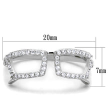 Load image into Gallery viewer, TS306 - Rhodium 925 Sterling Silver Ring with AAA Grade CZ  in Clear