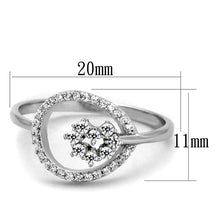 Load image into Gallery viewer, TS307 - Rhodium 925 Sterling Silver Ring with AAA Grade CZ  in Clear