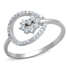 Load image into Gallery viewer, TS307 - Rhodium 925 Sterling Silver Ring with AAA Grade CZ  in Clear