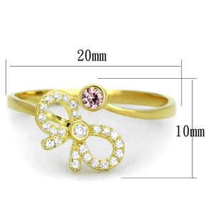TS309 - Gold 925 Sterling Silver Ring with AAA Grade CZ  in Rose