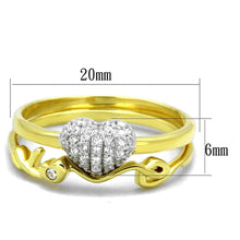 Load image into Gallery viewer, TS311 - Gold+Rhodium 925 Sterling Silver Ring with AAA Grade CZ  in Clear
