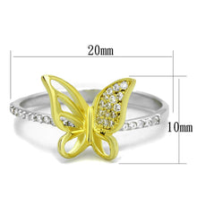 Load image into Gallery viewer, TS312 - Reverse Two-Tone 925 Sterling Silver Ring with AAA Grade CZ  in Clear