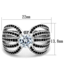 Load image into Gallery viewer, TS314 - Rhodium 925 Sterling Silver Ring with AAA Grade CZ  in Clear