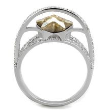 Load image into Gallery viewer, TS315 - Rhodium 925 Sterling Silver Ring with Top Grade Crystal  in Citrine Yellow