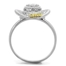 Load image into Gallery viewer, TS319 - Reverse Two-Tone 925 Sterling Silver Ring with AAA Grade CZ  in Topaz