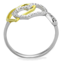 Load image into Gallery viewer, TS321 - Gold+Rhodium 925 Sterling Silver Ring with AAA Grade CZ  in Clear