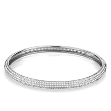 Load image into Gallery viewer, TS328 - Rhodium 925 Sterling Silver Bangle with AAA Grade CZ  in Clear