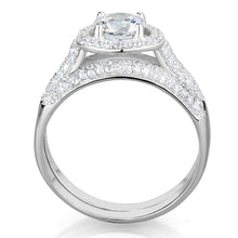Load image into Gallery viewer, TS331 - Rhodium 925 Sterling Silver Ring with AAA Grade CZ  in Clear