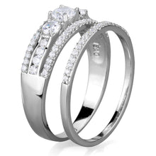 Load image into Gallery viewer, TS333 - Rhodium 925 Sterling Silver Ring with AAA Grade CZ  in Clear