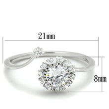 Load image into Gallery viewer, TS335 - Rhodium 925 Sterling Silver Ring with AAA Grade CZ  in Clear